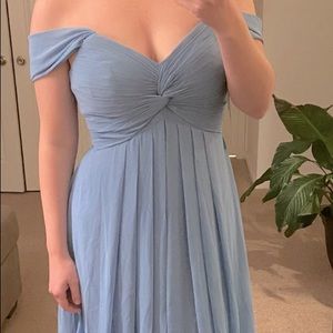 Azazie kaitlynn dress size 10 dusty blue